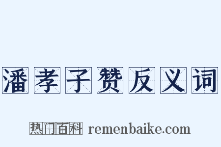 潘孝子赞反义词是什么意思的图片